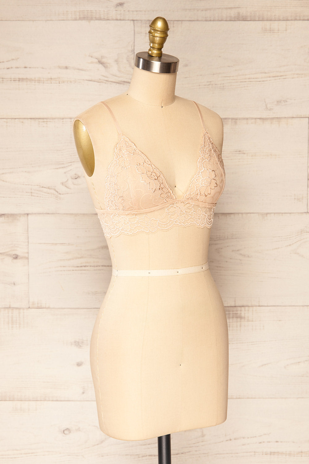 Genk Beige Lace Bralette | La petite garçonne  side view 