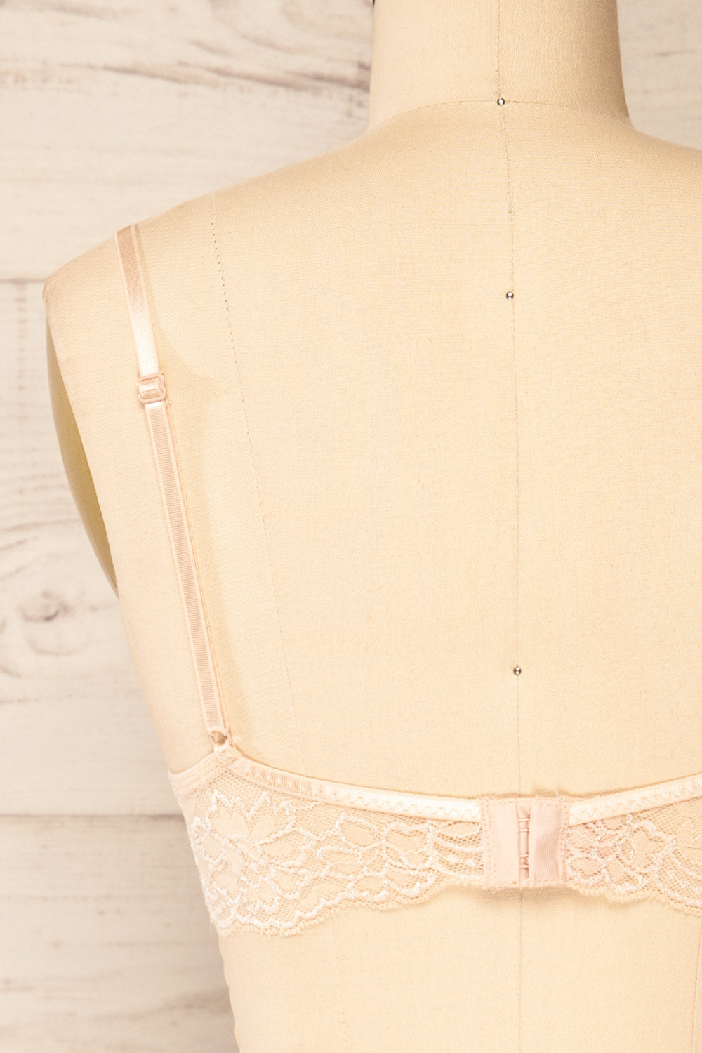 Genk Beige Lace Bralette | La petite garçonne  back close-up