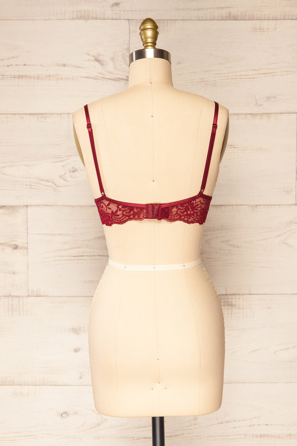 Genk Burgundy Lace Bralette | La petite garçonne  back view 