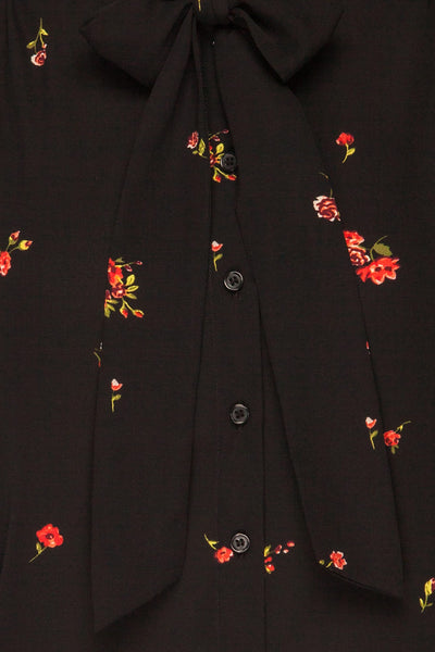 Gersende Red Floral Chiffon Shirt | Chemise fabric | La Petite Garçonne