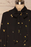 Gersende Yellow Floral Chiffon Shirt | Chemise front close up | La Petite Garçonne