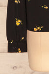 Gersende Yellow Floral Chiffon Shirt | Chemise sleeve back | La Petite Garçonne