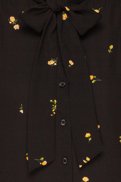 Gersende Yellow Floral Chiffon Shirt | Chemise fabric | La Petite Garçonne