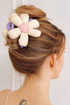 Gertra Cream Flower Hair Claw Clip | La petite garçonne on model
