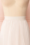 Ghislaine Off-White Pleated Skirt front close up | Boutique 1861