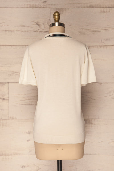 Gialova White Polo Shirt with Lace | La Petite Garçonne 6