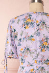 Giancita Lilac Floral Patterned Short Dress | Boutique 1861 back close up