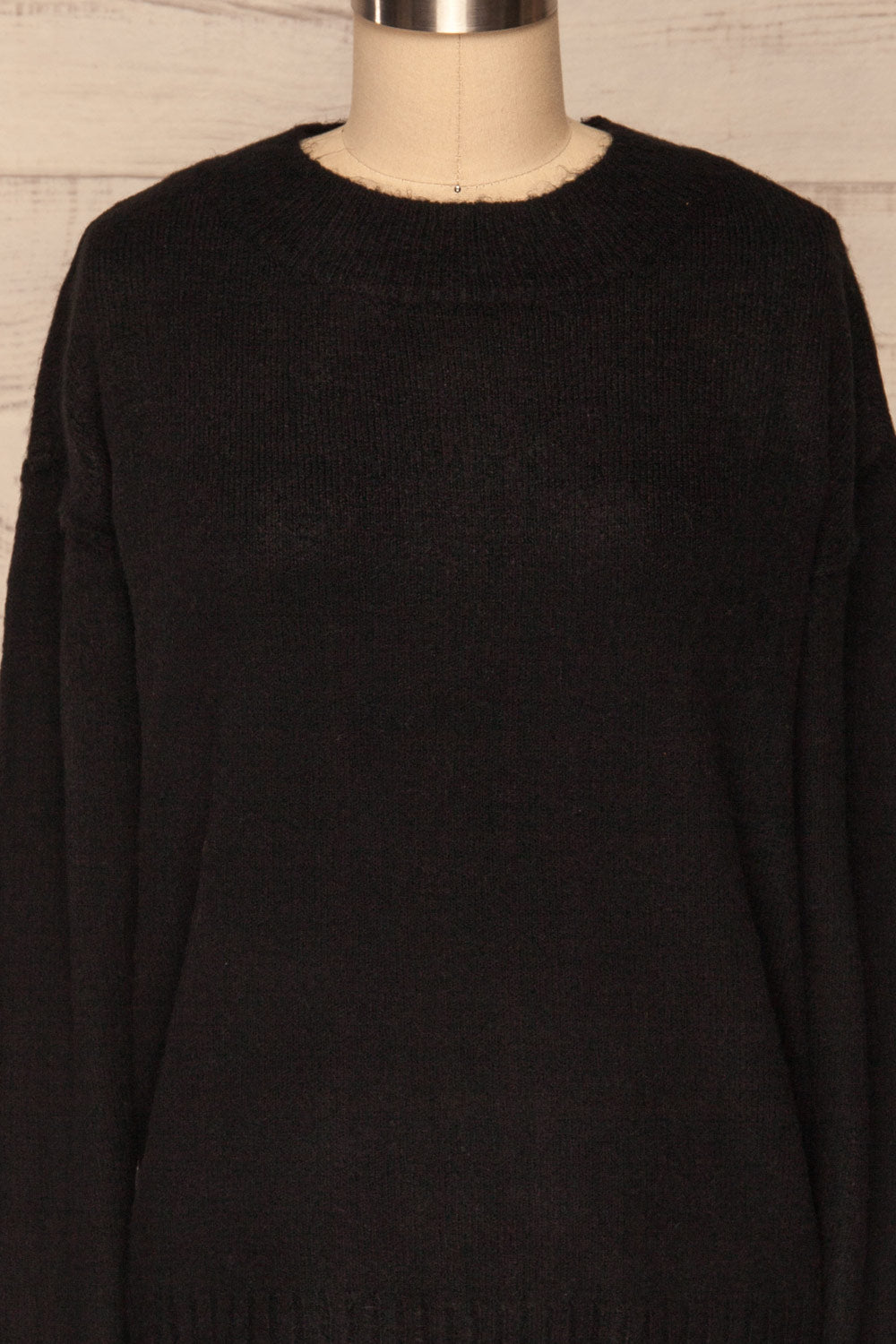 Gistel Black Soft Knit Sweater | La Petite Garçonne front close-up