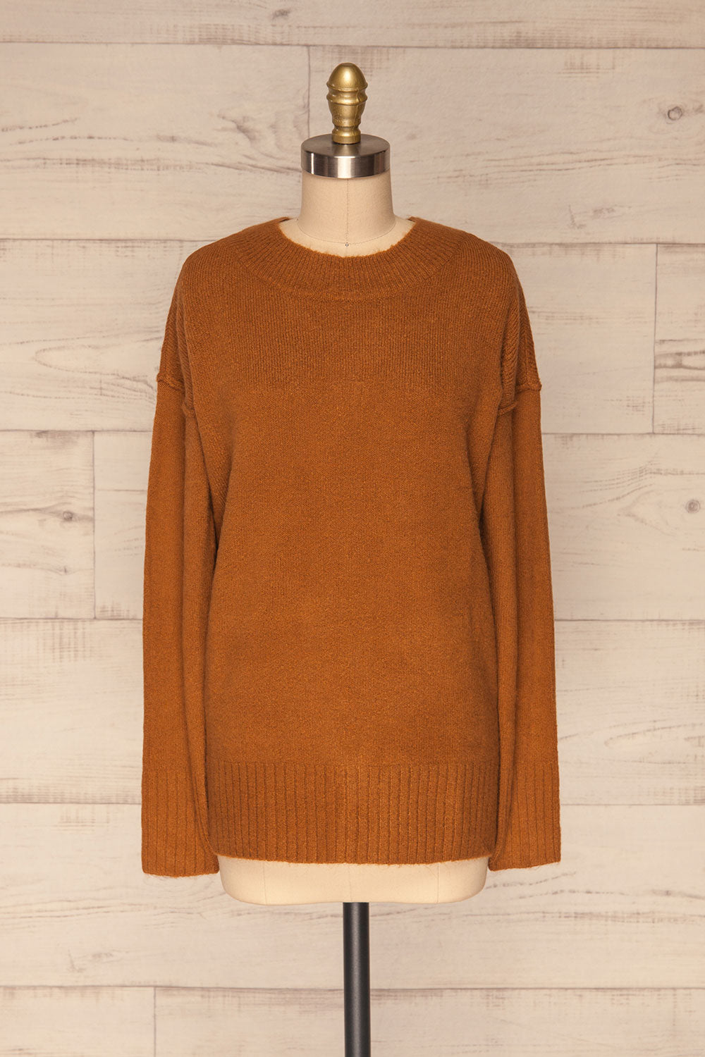 Gistel Brown Ochre Soft Knit Sweater | La Petite Garçonne front view 