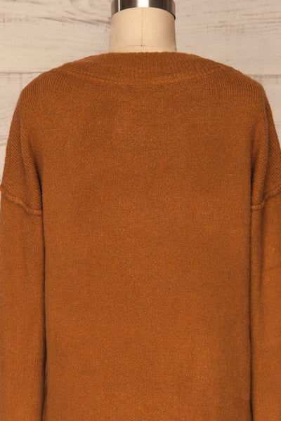 Gistel Brown Ochre Soft Knit Sweater | La Petite Garçonne back close-up