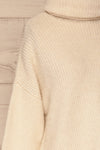 Givri Cream Knit Turtleneck Sweater | La petite garçonne side close-up