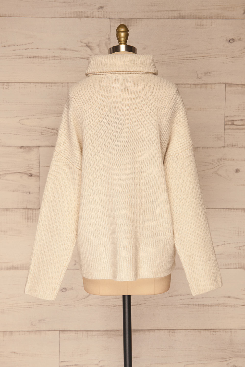 Givri Cream Knit Turtleneck Sweater | La petite garçonne back view 