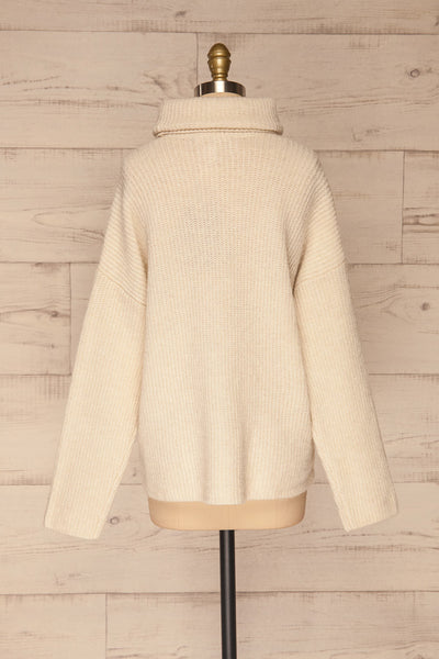 Givri Cream Knit Turtleneck Sweater | La petite garçonne back view