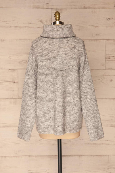 Givri Light Grey Knit Turtleneck Sweater | La petite garçonne back view