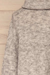 Givri Light Grey Knit Turtleneck Sweater | La petite garçonne back close-up