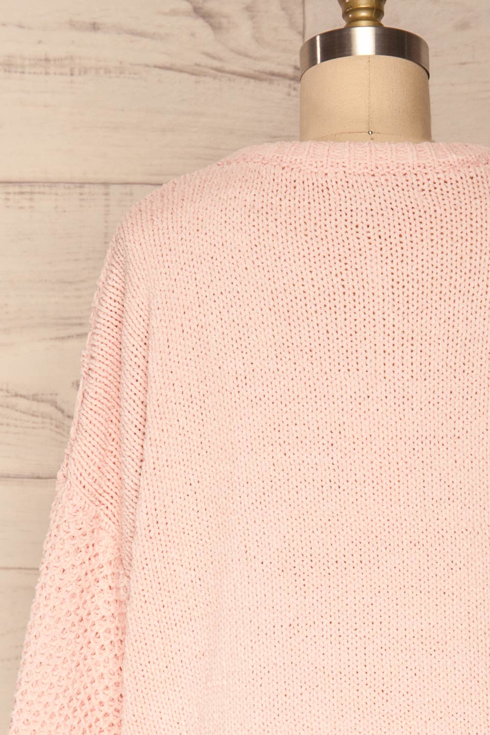 Glinka Blue Soft Knit Sweater w/ Pattern  | BACK CLOSE UP  | La Petite Garçonne