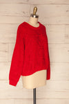 Glinka Red Soft Knit Sweater w/ Pattern | SIDE VIEW | La Petite Garçonne