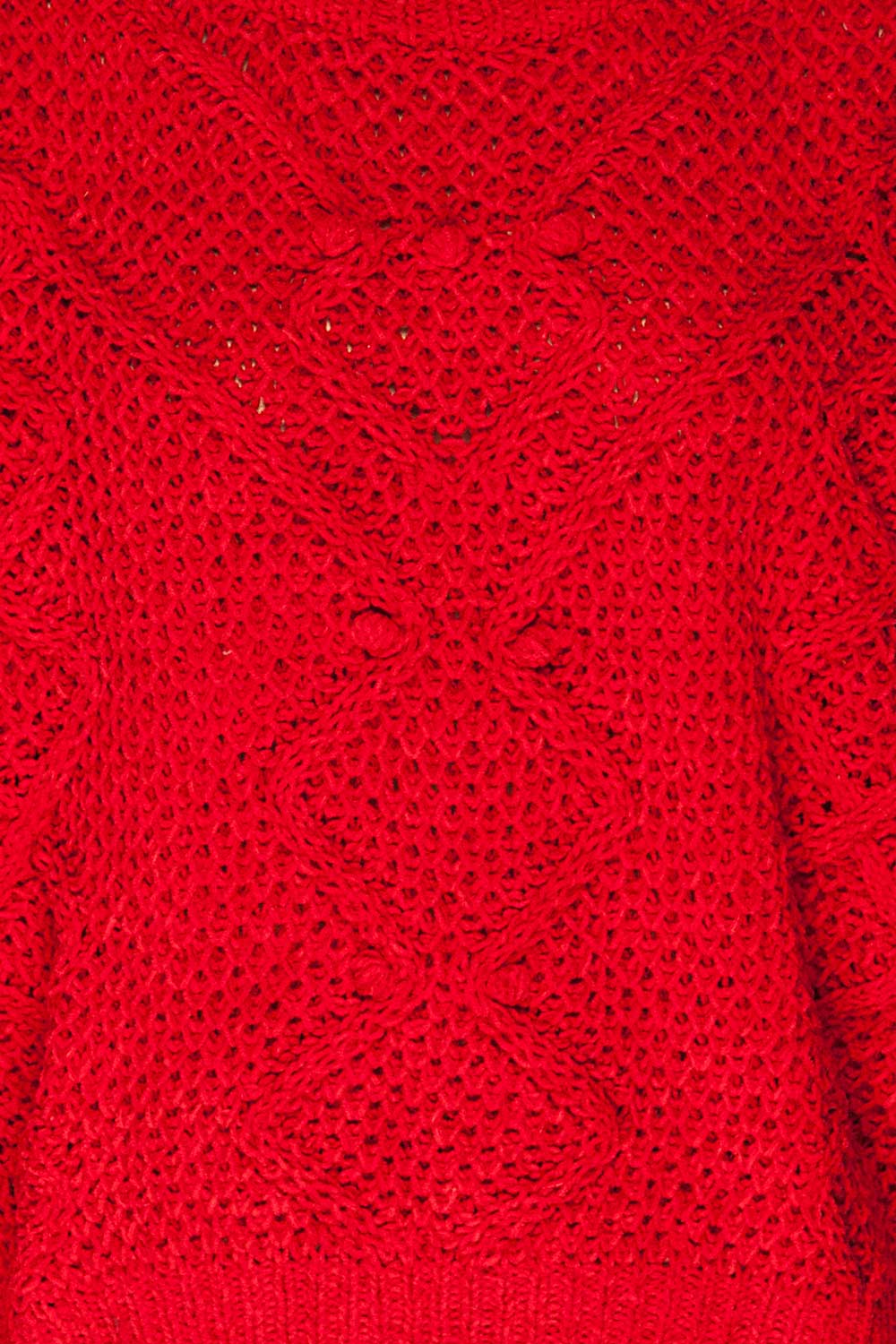  Glinka Red Soft Knit Sweater w/ Pattern | TEXTURE DETAIL | La Petite Garçonne