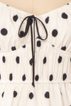 Gliten White & Black Polkadot Crop Top | Boutique 1861 fabric detail