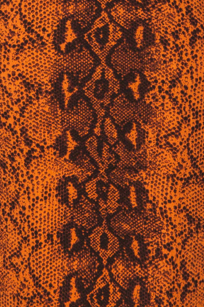 Gliwice Arancia Orange Snake Pattern Dress | TEXTURE DETAIL | La Petite Garçonne