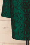 Gliwice Verde Green Snake Pattern Cocktail Dress | BOTTOM CLOSE UP | La Petite Garçonne