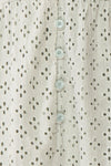 Gloria Mint Sage A-Line Openwork Midi Dress | Boutique 1861 fabric
