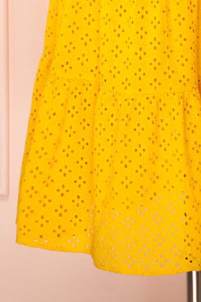 Gloria Yellow A-Line Openwork Midi Dress | Boutique 1861 bottom