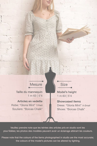 Gloria Mint Sage A-Line Openwork Midi Dress | Boutique 1861 template