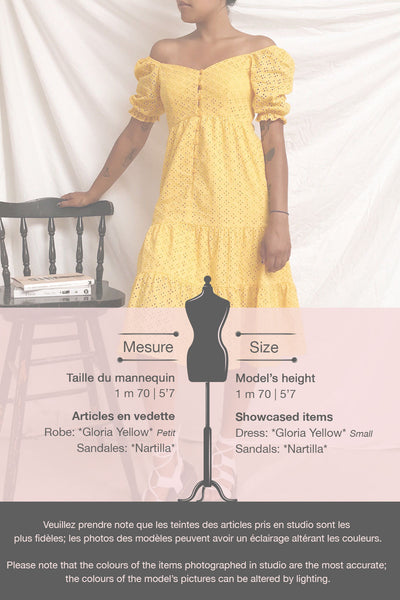 Gloria Yellow A-Line Openwork Midi Dress | Boutique 1861 template