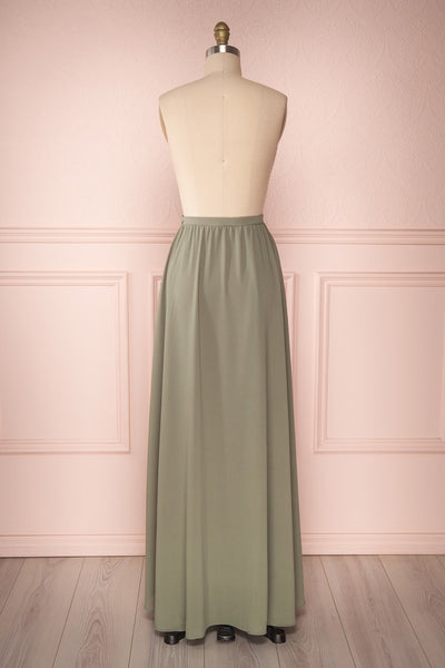 Glykeria Forest Sage Green Chiffon Maxi Skirt | Boutique 1861 6