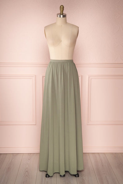 Glykeria Forest Sage Green Chiffon Maxi Skirt | Boutique 1861 1