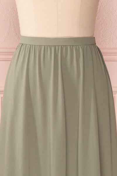 Glykeria Forest Sage Green Chiffon Maxi Skirt | Boutique 1861 3