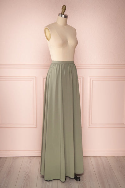 Glykeria Forest Sage Green Chiffon Maxi Skirt | Boutique 1861 4