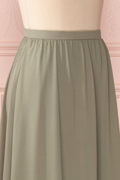 Glykeria Forest Sage Green Chiffon Maxi Skirt | Boutique 1861 5