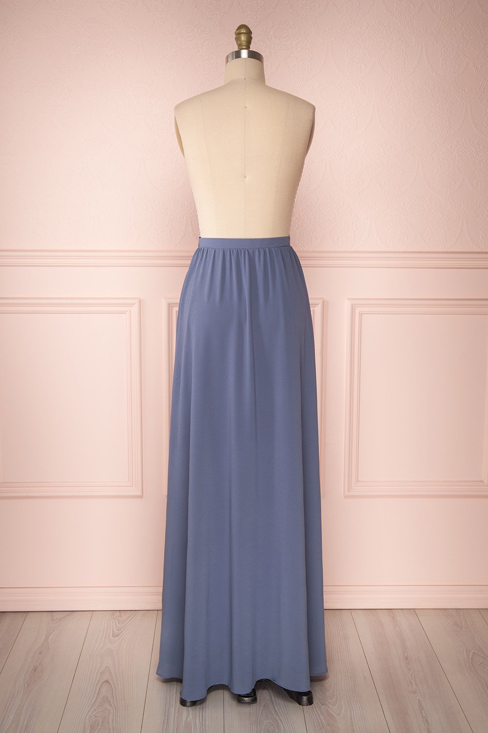 Glykeria Ocean Steel Blue Chiffon Maxi Skirt | Boutique 1861 6