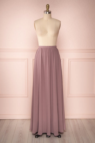 Glykeria Plum Lilac Purple Chiffon Maxi Skirt | Boutique 1861  1