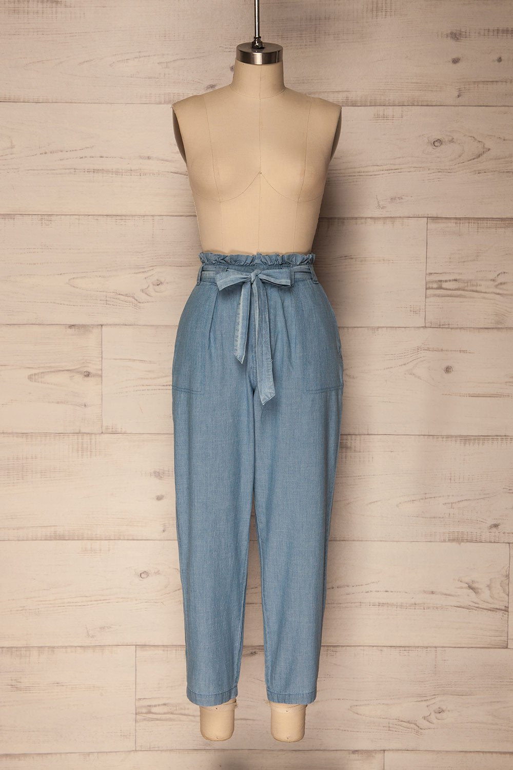 Gogolin Light Blue Straight Leg Pants with Belt | La Petite Garçonne