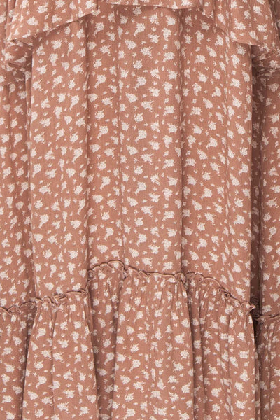 Goldyna Taupe Pink Printed Maxi Dress | Boutique 1861 fabric