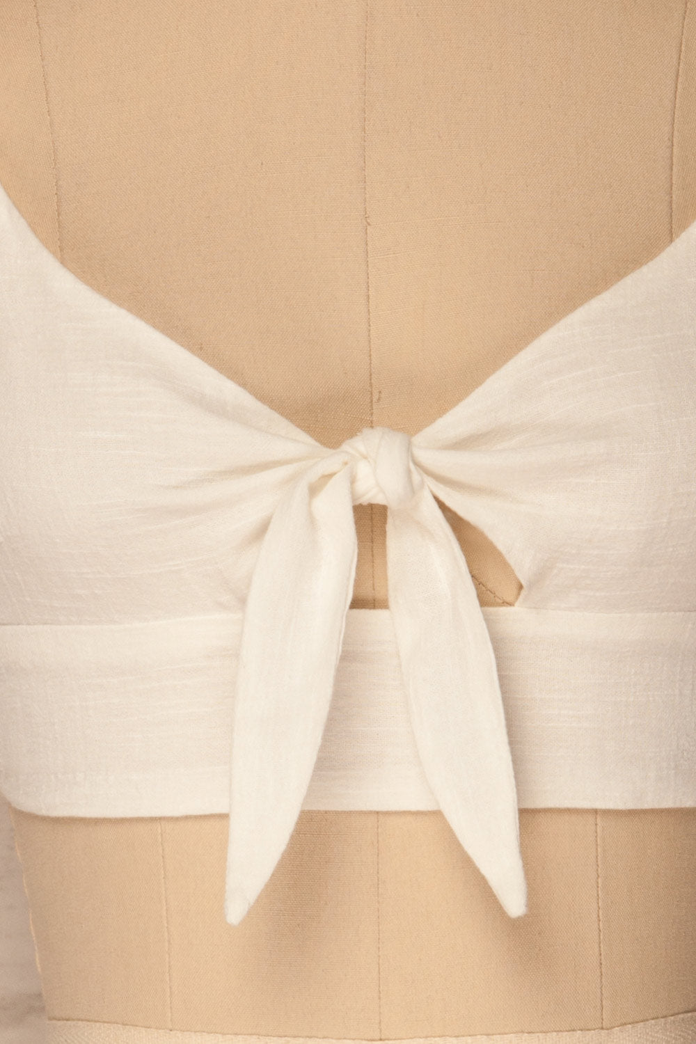 Gorka Ivoire White Cropped Camisole w/ Knot | La Petite Garçonne 2