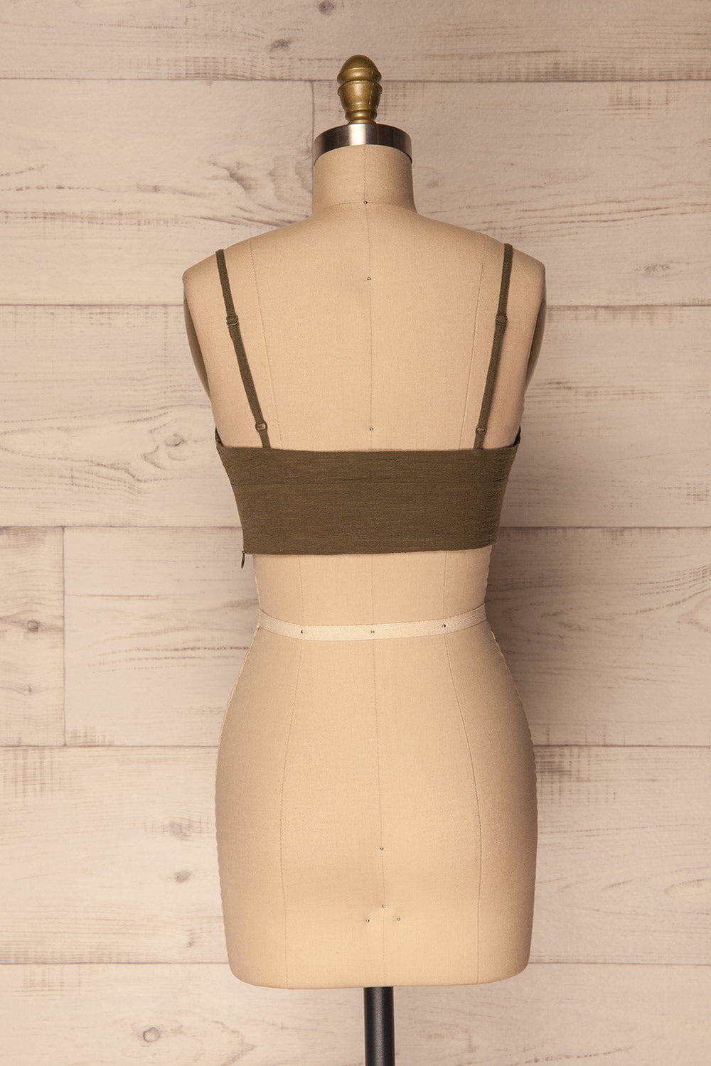 Gorka Olive Green Cropped Camisole w/ Knot | La Petite Garçonne 5