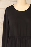 Gostivar Short Layered Long Sleeves Black Dress | La petite garçonne front close-up