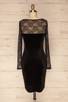 Gostynin Black Velvet Dress with Lace Sleeves back view | La Petite Garçonne