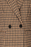 Gothenburg Beige Plaid Double Breasted Coat | La Petite Garçonne buttons close-up
