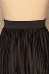 Gouves Black Pleated Midi Skirt | La petite garçonne  back close-up