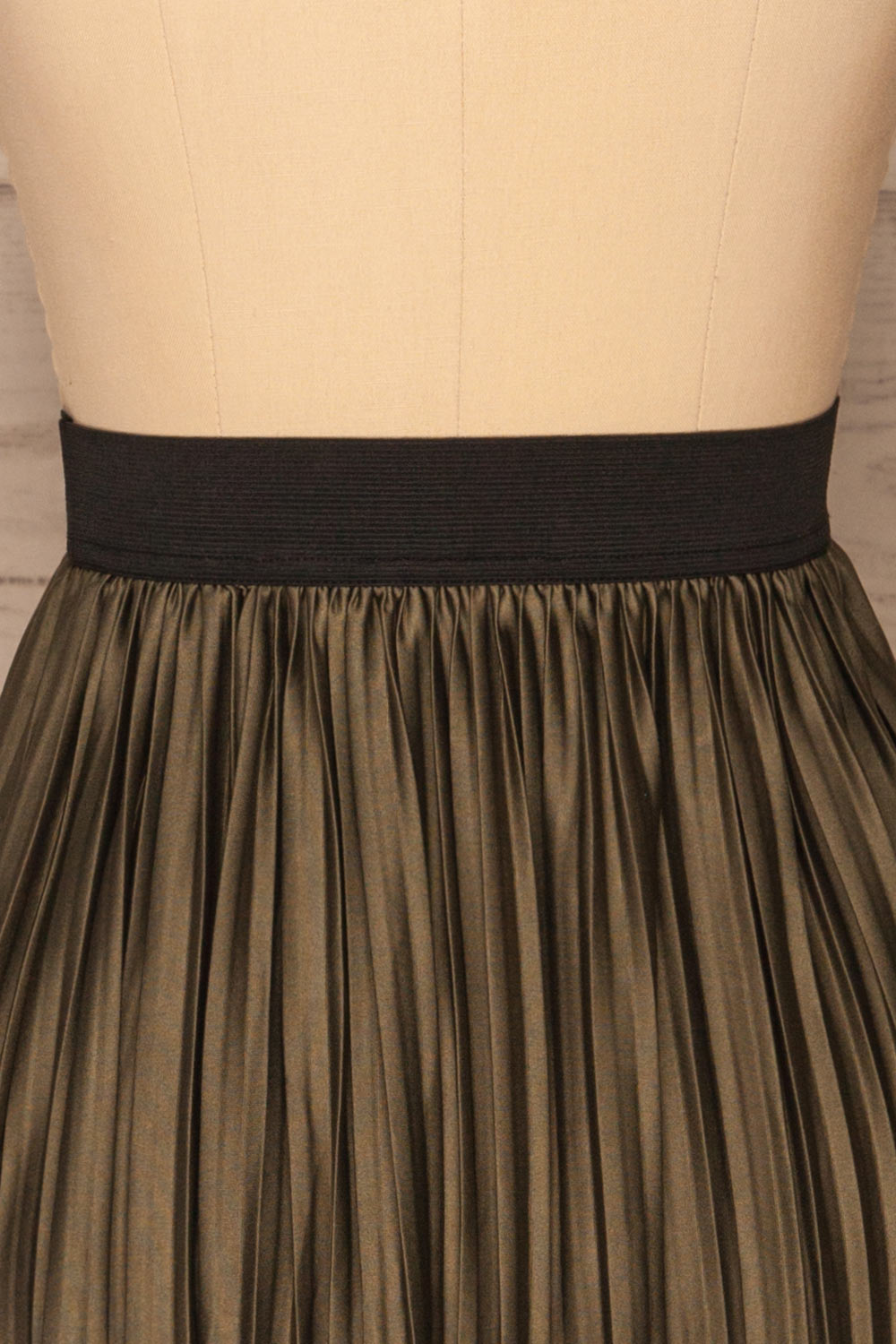 Gouves Green Pleated Midi Skirt | La petite garçonne back view 