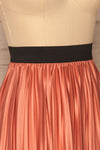 Gouves Pink Pleated Midi Skirt | La petite garçonne side close-up