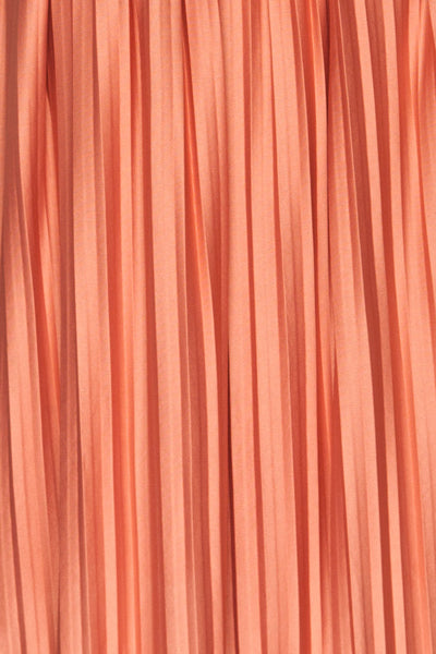 Gouves Pink Pleated Midi Skirt | La petite garçonne  fabric