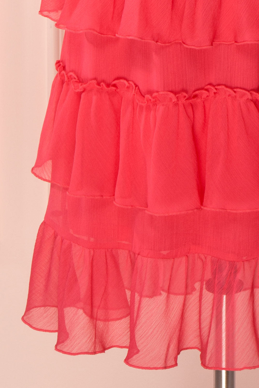 Gova Red Layered Ruffles Festive Midi Skirt | Boutique 1861 8