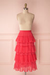 Gova Red Layered Ruffles Festive Midi Skirt | Boutique 1861 1