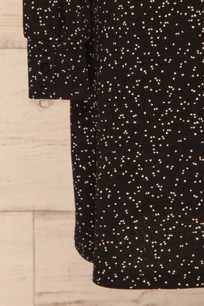 Gozde Black A-Line Short Dress sleeve | La petite garçonne